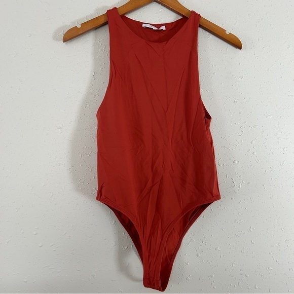 🦋 Glo Fashion London Burnt Orange High Neck Bodysuit Francesca’s Medium - Picture 1 of 8
